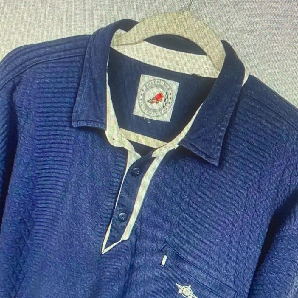 Patchington Navy Textured Casual Shirt